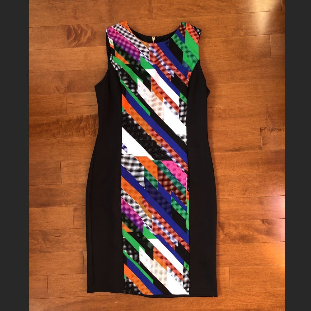 Calvin Klein Colorblock Sleeveless Sheath Dress